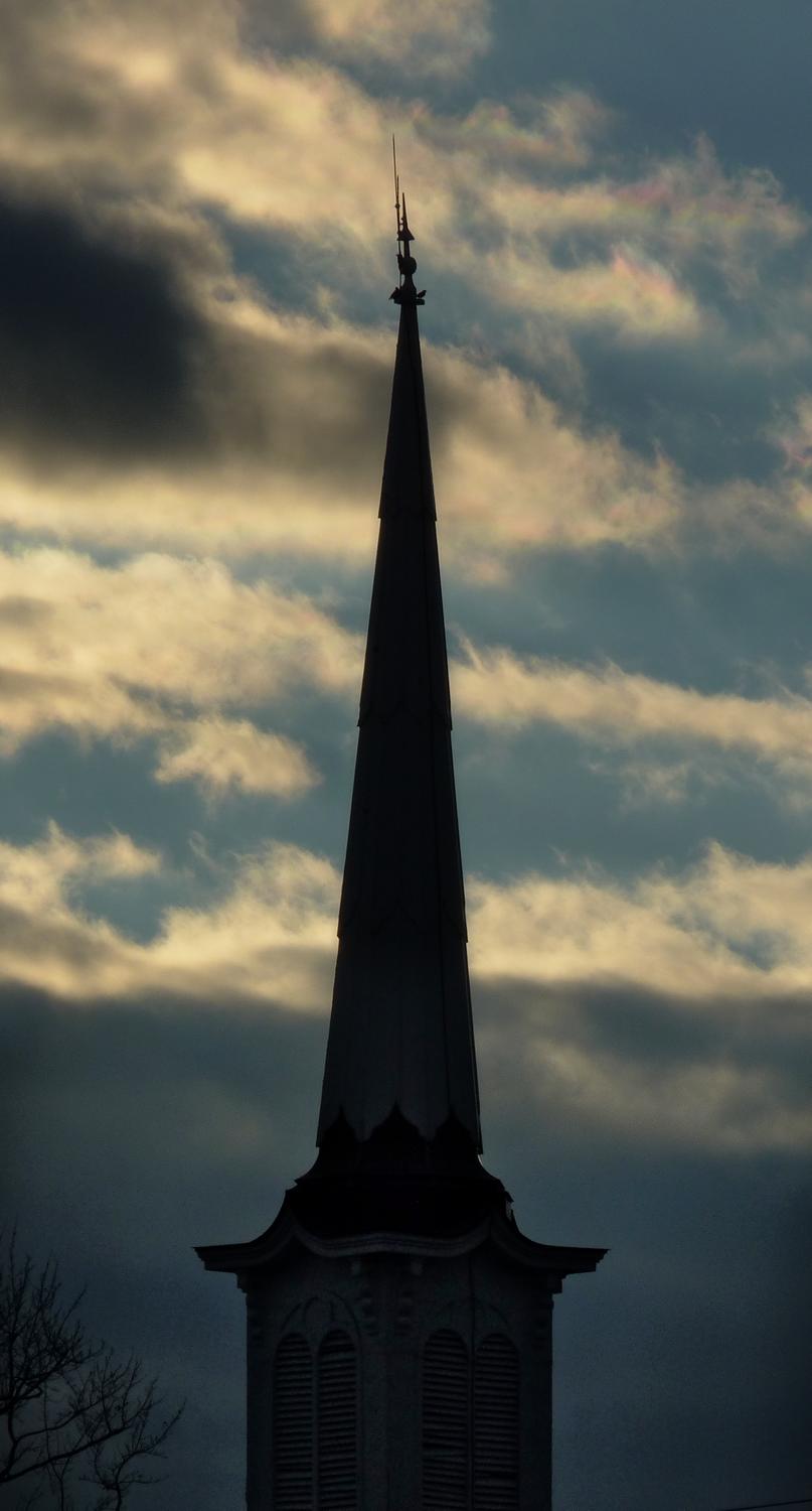 a church steeple at dusk  - Warrenton, Virginia-  Panasonic DMC-FZ35 - A steeple at dusk. - Tony Karp, design, art, photography, techno-impressionist, techno-impressionism, aerial photography , drone , drones , dji , mavic pro , video , 3D printing - Books -